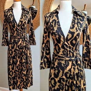 Diane von Furstenberg Vintage Leopard Wrap Dress